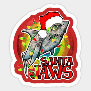 Santa Jaws Shark Sticker